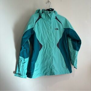 NORTH FACE Green Hooded DRYVENT Windbreaker Water Proof Zip Jacket Size Medium